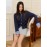 Women's Winter Cardigan Sweater - Off-Shoulder/Boat Neck Collegiate Style Color Block Plaid Patchwork Jacket, Machine Washable Patchwork Sweaters for Layering (Autumn/Winter)