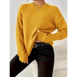 Women'S Crew Neck Pullover Sweater