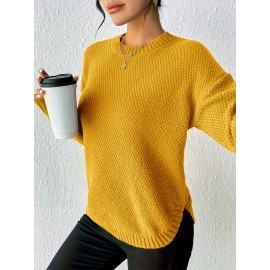 Women'S Crew Neck Pullover Sweater