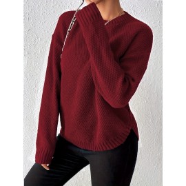 Women'S Crew Neck Pullover Sweater