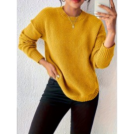 Women'S Crew Neck Pullover Sweater