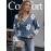 Block Long-Sleeve Sweater, Warm and Gentle with Plush Flower Prints and Lace V-Neck, Gentle Lazy and Sweet Fashionable and Elegant, Blue Color, Best-Selling Item on Pre-Order