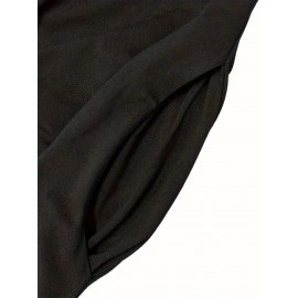 Plus Size Women's 'I'm Sorry' Owl Print Batwing Sleeve V-neck Pocket Nightdress- Lightweight Polyester Blend, Machine Washable, Spring/Summer Casual Nightwear, Home Relaxation Clothing| A dress with pockets| Polyester blend fabric