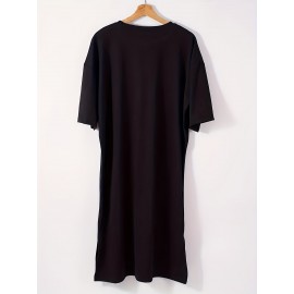 Plus Size Women's Faith Dress - 100% Breathable Short Sleeve A-Line Dress with 