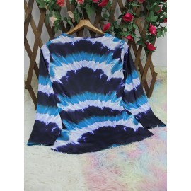 Women's Plus Size Bohemian Tie-Dye corset top - Turquoise green, black, and blue/teal longline shirt | H-Line Silhouette | Machine Washable Layering Blouse for Fall/Winter | Casual Everyday & Formal Outfits | Ideal Women's Gift with Round Neck & Vibrant Bohemian Print | Comfortable & Stylish for Layering or Solo Wear, Jersey Dress For Women Plus Size, Plus Size Tshirt Dress, Tshirt Dresses For Women, Tshirt Dress Women Plus Size, T Shirt Dresses For Women Plus Size