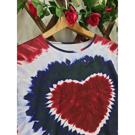 Women's Plus Size Bohemian Tie-Dye corset top - Turquoise green, black, and blue/teal longline shirt | H-Line Silhouette | Machine Washable Layering Blouse for Fall/Winter | Casual Everyday & Formal Outfits | Ideal Women's Gift with Round Neck & Vibrant Bohemian Print | Comfortable & Stylish for Layering or Solo Wear, Jersey Dress For Women Plus Size, Plus Size Tshirt Dress, Tshirt Dresses For Women, Tshirt Dress Women Plus Size, T Shirt Dresses For Women Plus Size