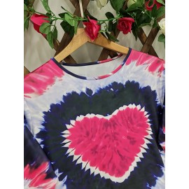 Women's Plus Size Bohemian Tie-Dye corset top - Turquoise green, black, and blue/teal longline shirt | H-Line Silhouette | Machine Washable Layering Blouse for Fall/Winter | Casual Everyday & Formal Outfits | Ideal Women's Gift with Round Neck & Vibrant Bohemian Print | Comfortable & Stylish for Layering or Solo Wear, Jersey Dress For Women Plus Size, Plus Size Tshirt Dress, Tshirt Dresses For Women, Tshirt Dress Women Plus Size, T Shirt Dresses For Women Plus Size