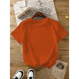 Women's Turquoise Blue Short Sleeve T-Shirt - Soft Pure Round Neck Top with Chicken Print (Hens & Bow Tie Design) - Casual & Party Wear for Spring Summer Fall - Comfortable Colors Everyday Blouse