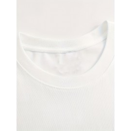 Fashion Letter Anime Print Women's Round Neck Pure T-Shirt, Simple Design Comfortable Breathability for Casual Wear Versatile Natural Style Summer Party Essential Local Shipping, Japanese Style Clothes Women