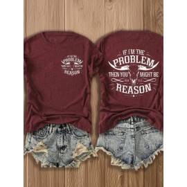 Fashion Letter Anime Print Women's Round Neck Pure T-Shirt, Simple Design Comfortable Breathability for Casual Wear Versatile Natural Style Summer Party Essential Local Shipping, Japanese Style Clothes Women