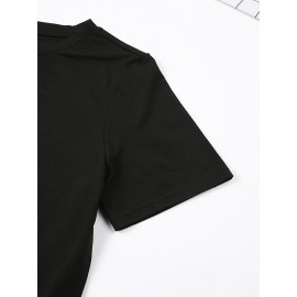 Fashion Creative Pattern Printed Women'S T-Shirt, Suitable for Spring And Summer Casual Women Short-Sleeved T-Shirt, Comfortable Fashion Elegant Women'S Round Neck Loose Women'S Blouse 100%