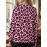 Plus Size - Women'S Plus Size Christmas Leopard Print Cardigan Sweater - Soft Button-Front Closure Coat with Round Neck & Long Sleeves, Pink & All-Over Pattern, Cozy Winter Outerwear for Holiday Parties, Casual Outfits - Ideal Christmas Gift for Wom