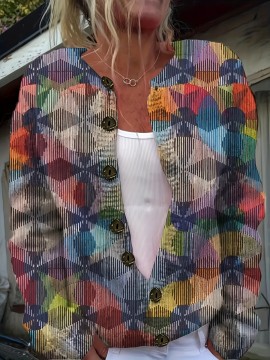 Plus Size, Women's Elegant Cardigan Jacket Lightweight Long Sleeve Button-Front Coat with Multicolor Options (Red/Blue/Green/Purple/Orange/Yellow/Black/White/Grey/Brown/Pink) | All-Season for, Casual & Special