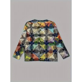 Plus Size, Women's Elegant Cardigan Jacket Lightweight Long Sleeve Button-Front Coat with Multicolor Options (Red/Blue/Green/Purple/Orange/Yellow/Black/White/Grey/Brown/Pink) | All-Season for, Casual & Special