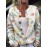 Plus Size - Plus Size, Women'S Oversized Cardigan Jacket - Soft Stretchy Long Sleeve Button-Front Sweater Coat with Floral Print, Round Neck Casual Winter Coat for Fall & Winter, Cozy Layering Piece in Green/Orange/Red/ (Machine Washable)