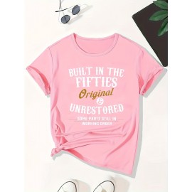 Built-in 1950s Women'S T-shirt Comfortable Fit